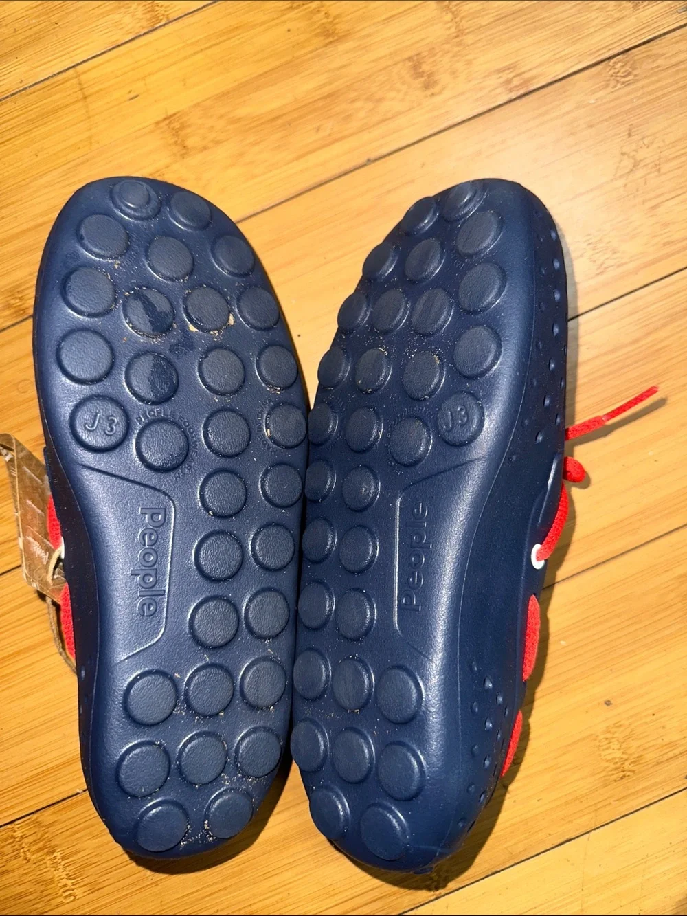 Hey Dude Kids Navy and Red Slip-On Boat Shoes